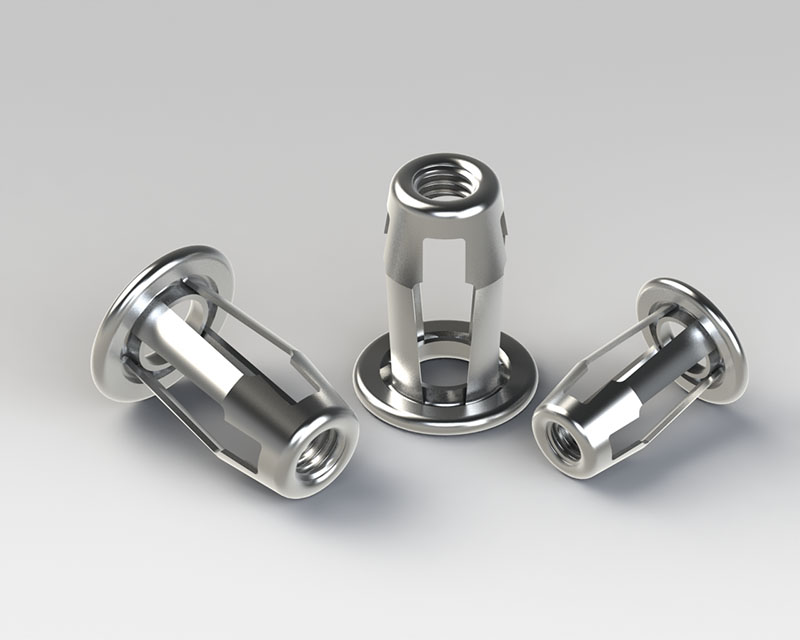 Deformable jack nuts threaded inserts