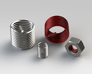 Helicoidal threaded inserts